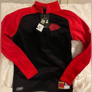 NFL Team Apparel Kansas City Chiefs Football 1/4 zip pullover Brand New Tags